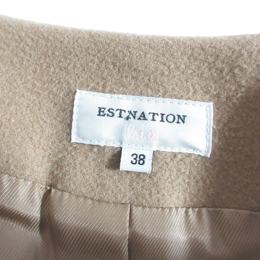 ESTNATION bis ウール ノーカラー コート