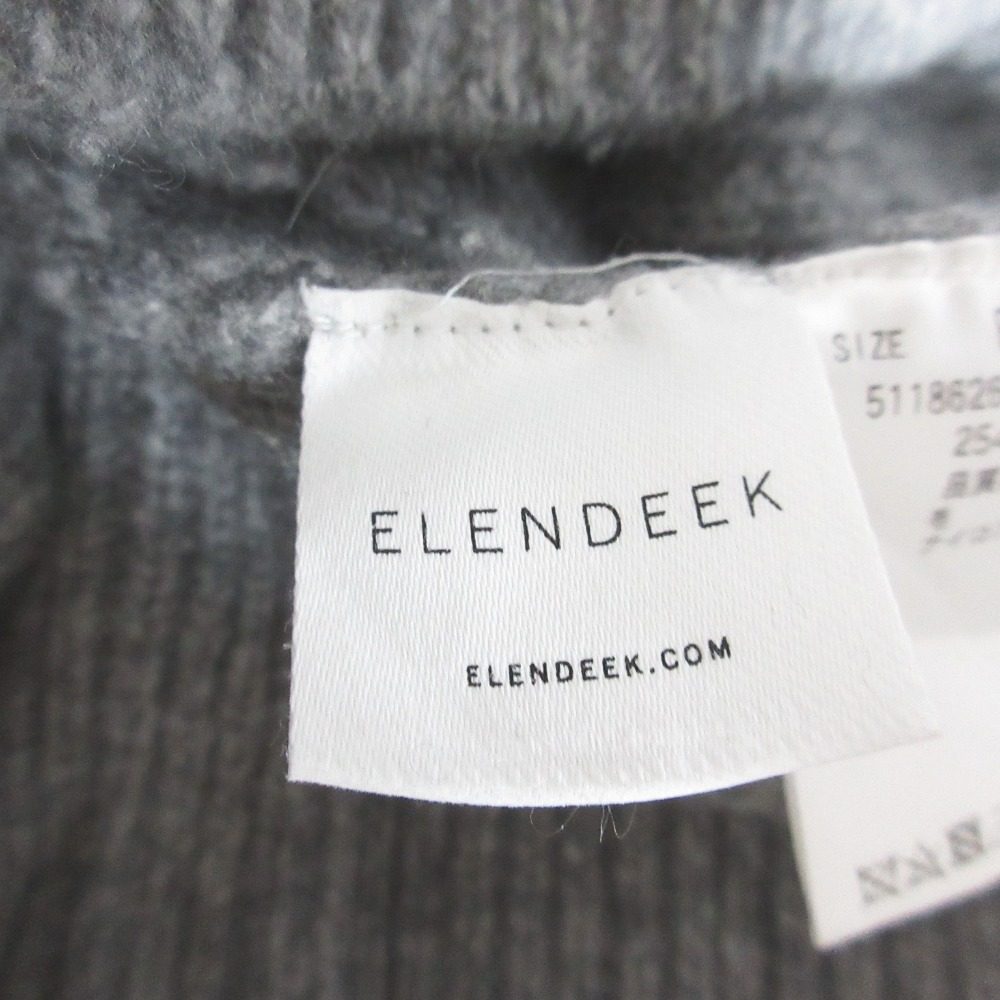 ELENDEEK ハーフ ジップ ハイ ネック ニット プルオーバー