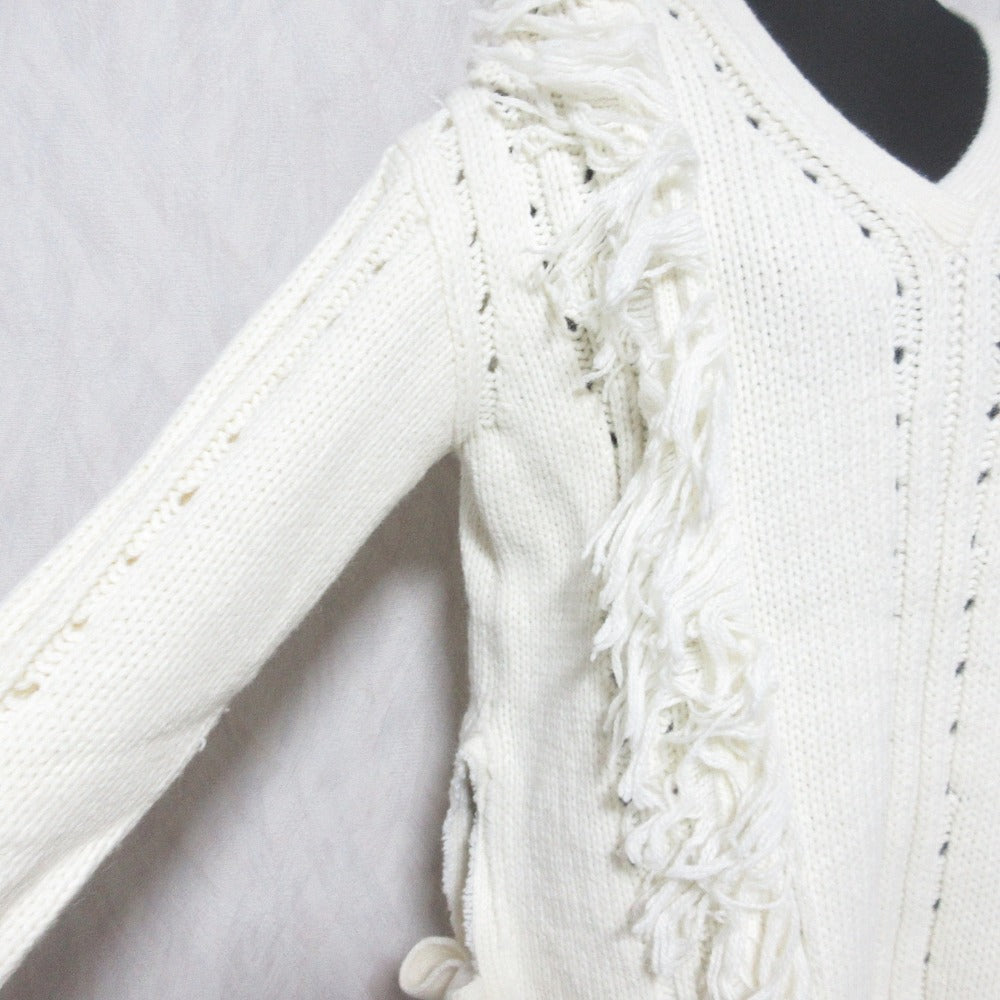 ケイ シラハタ Vネック フリンジ ニット プルオーバー