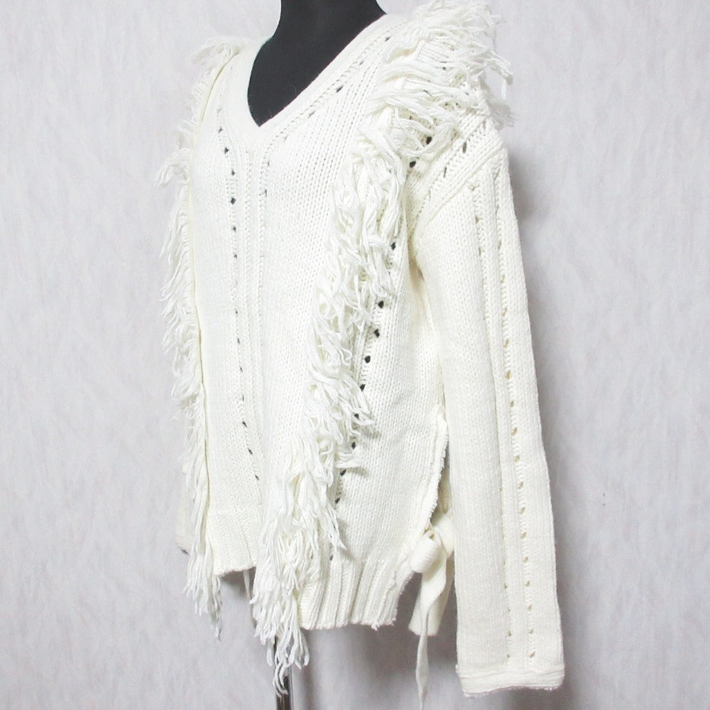 ケイ シラハタ Vネック フリンジ ニット プルオーバー