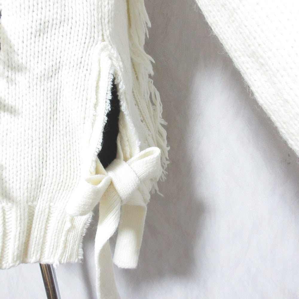 ケイ シラハタ Vネック フリンジ ニット プルオーバー