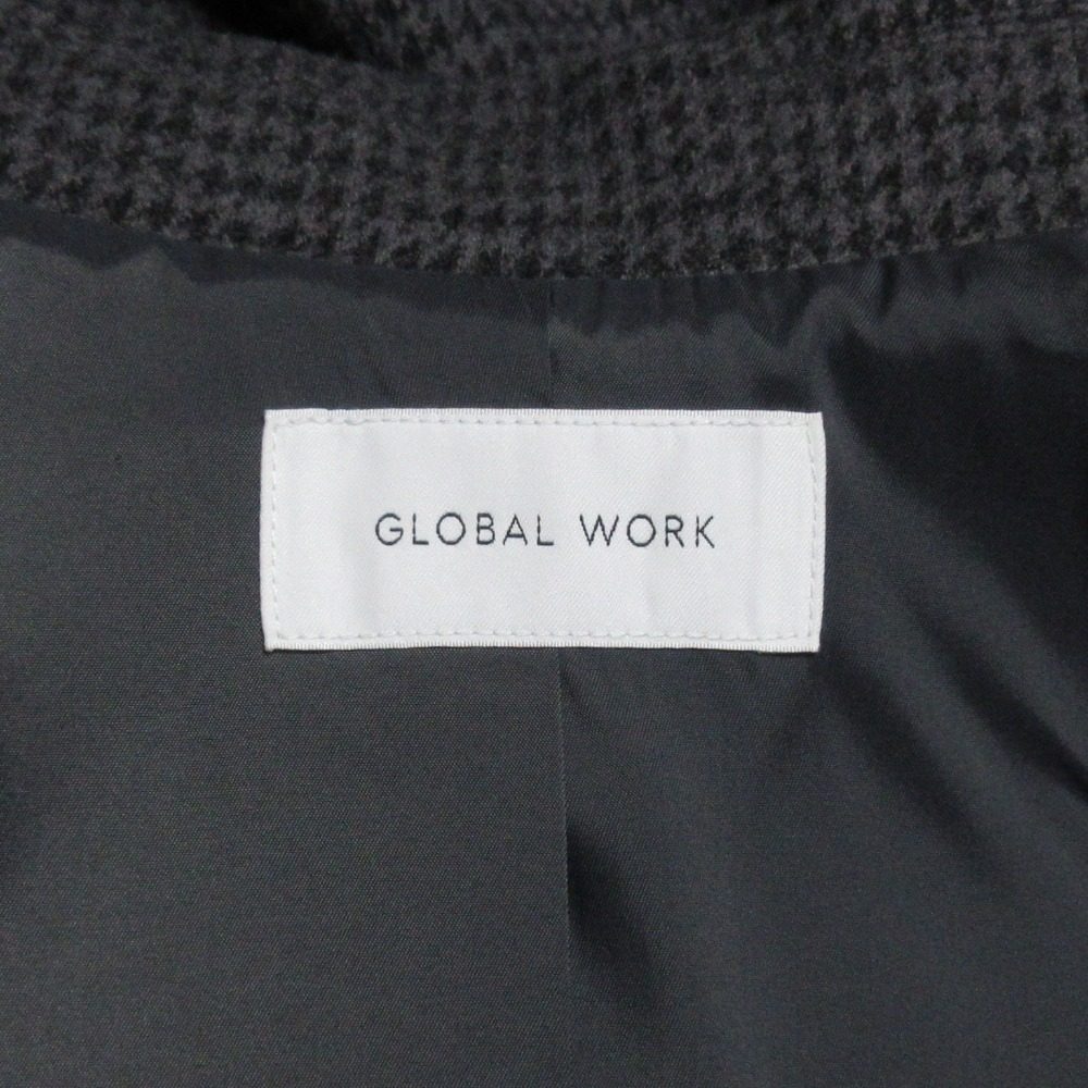 GLOBAL WORK ハウンドトゥース ストレッチ コート