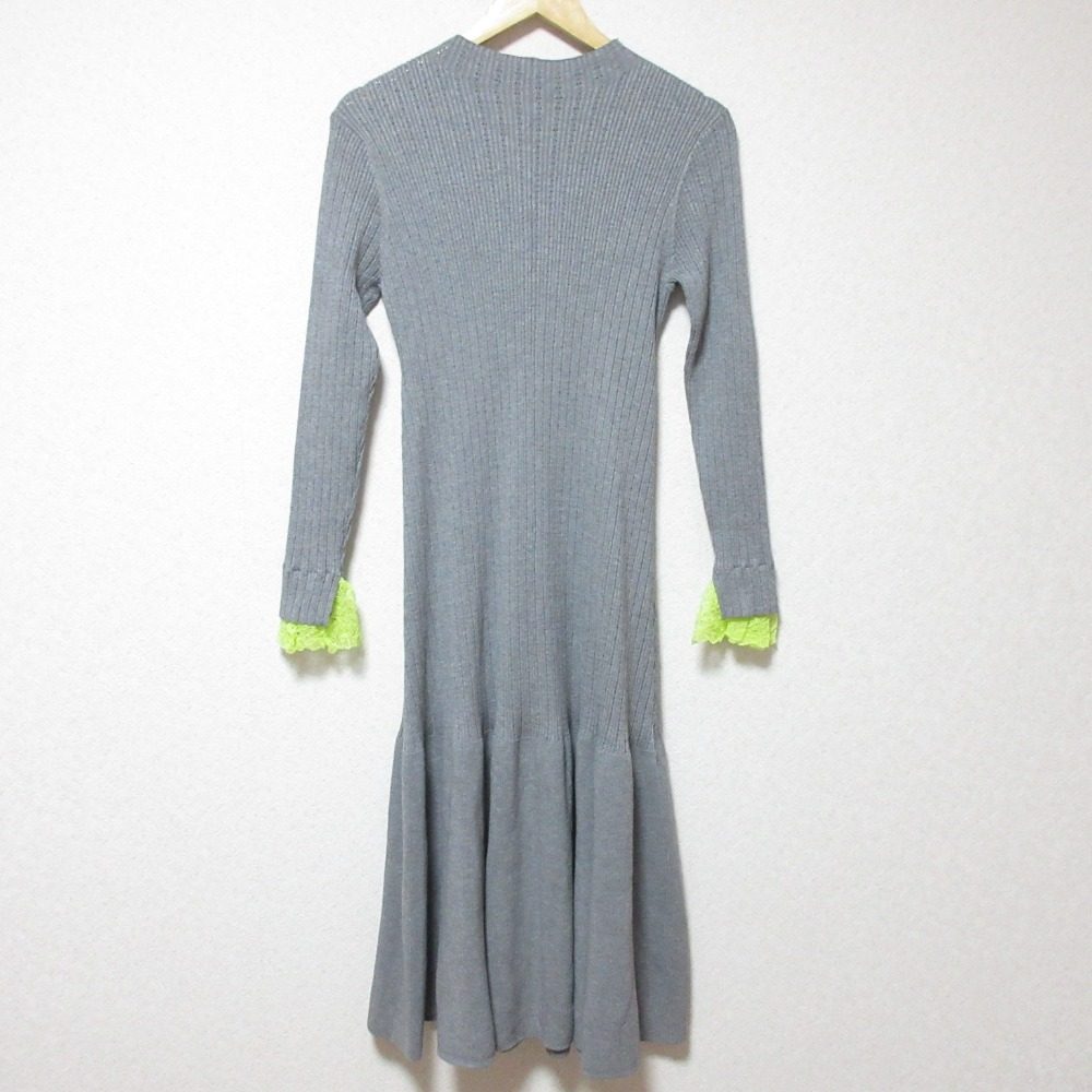 CELFORD クロシェ レース リブ ニット ドレス