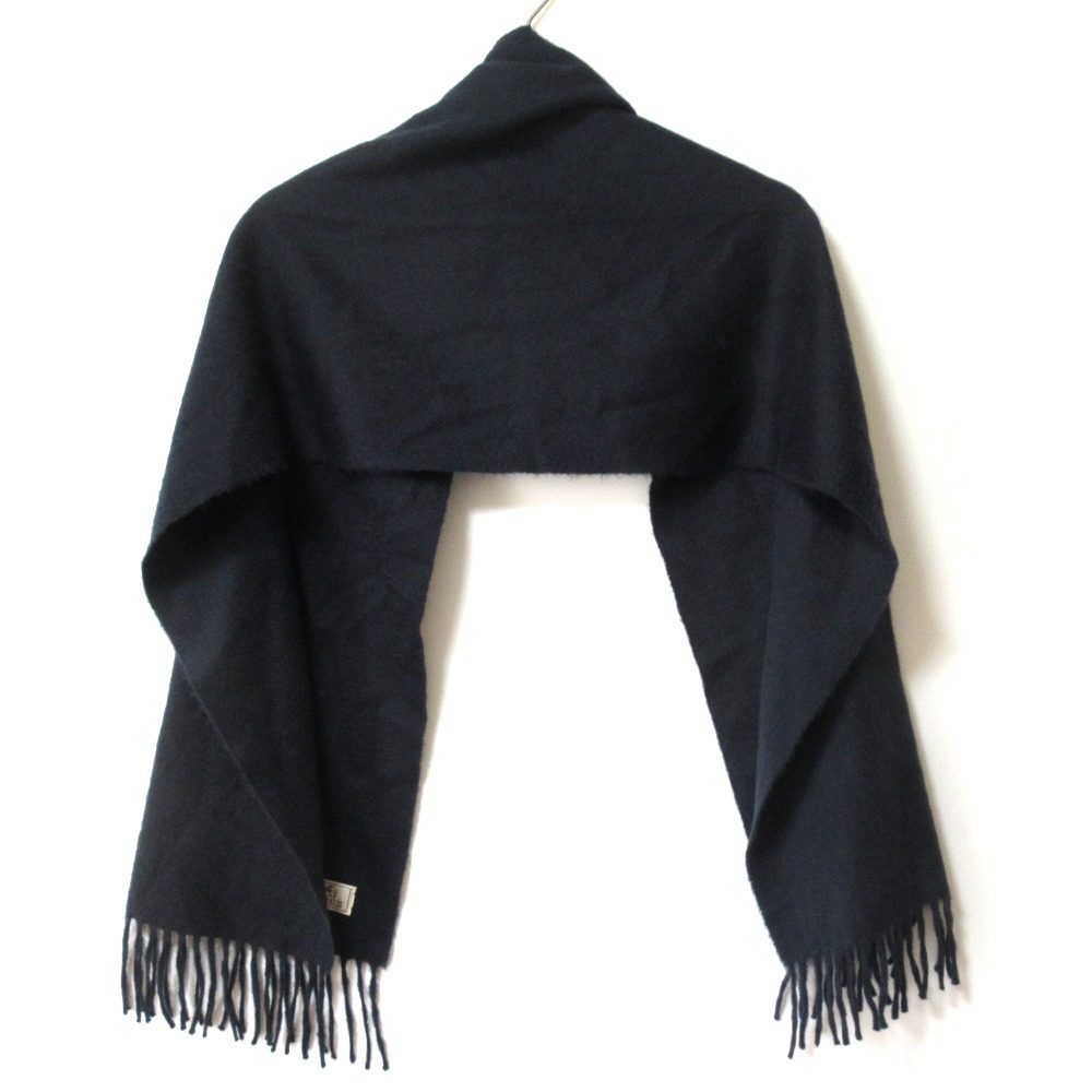 エルメス 刺繍ロゴ 100% カシミア スカーフ