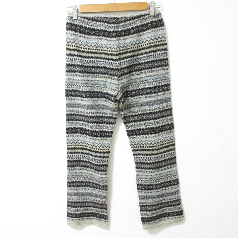 Umii908 45R ノルディック柄ボーダーニットクロップドパンツ