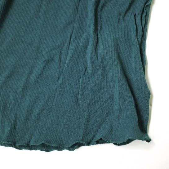 コットン リブ クルーネック プルオーバー Tシャツ グリーン