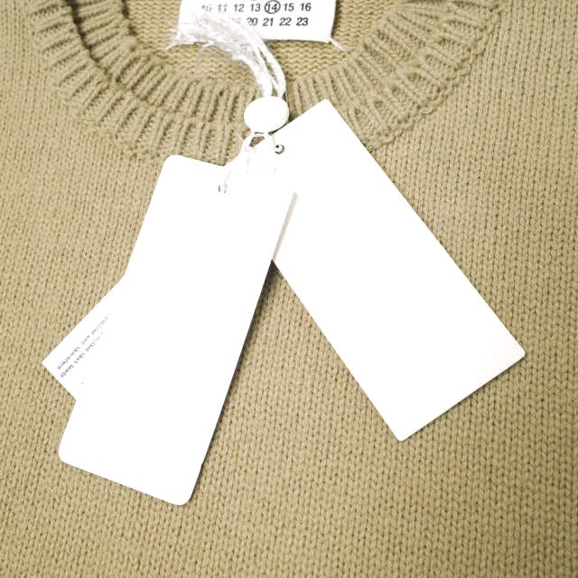メゾンマルジェラ Elbow Patch Crew Neck Sweater コットンリネンウール ニット
