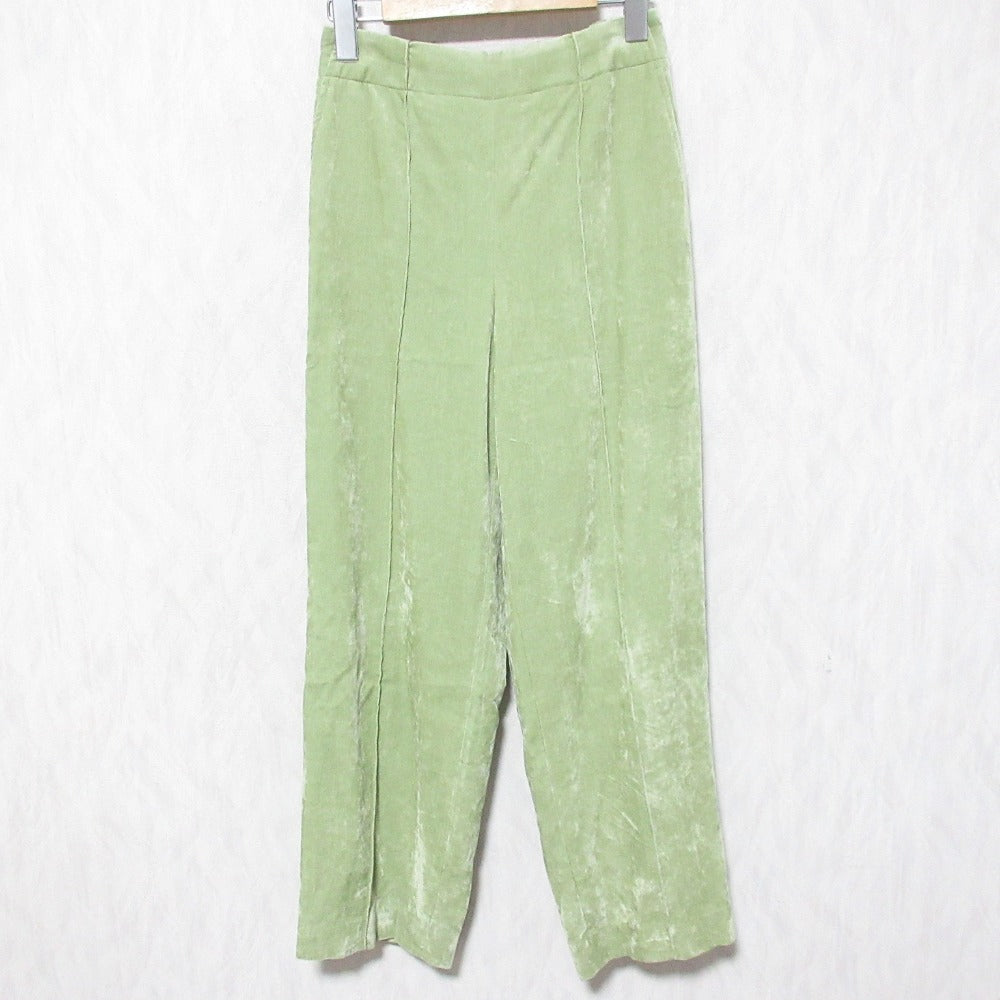 MACPHEE ストレッチ ベルベット ストレート パンツ