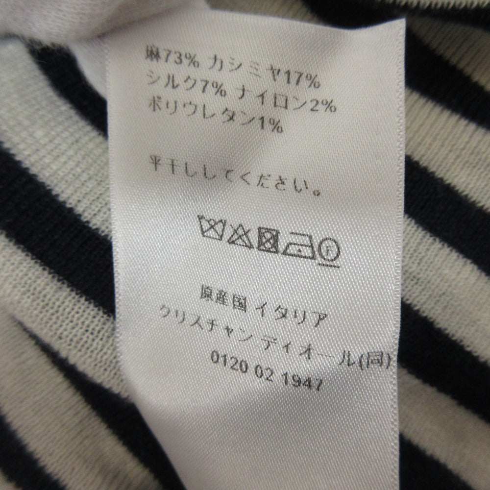 クリスチャンディオール カシミヤシルクボーダーニットカットソー