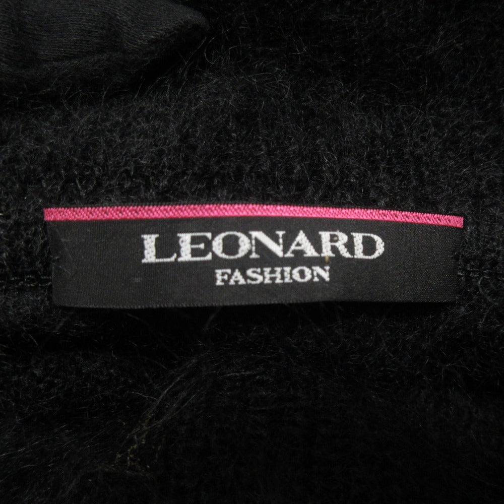 LEONARD チェーン プリント ニット ドッキング ドレス