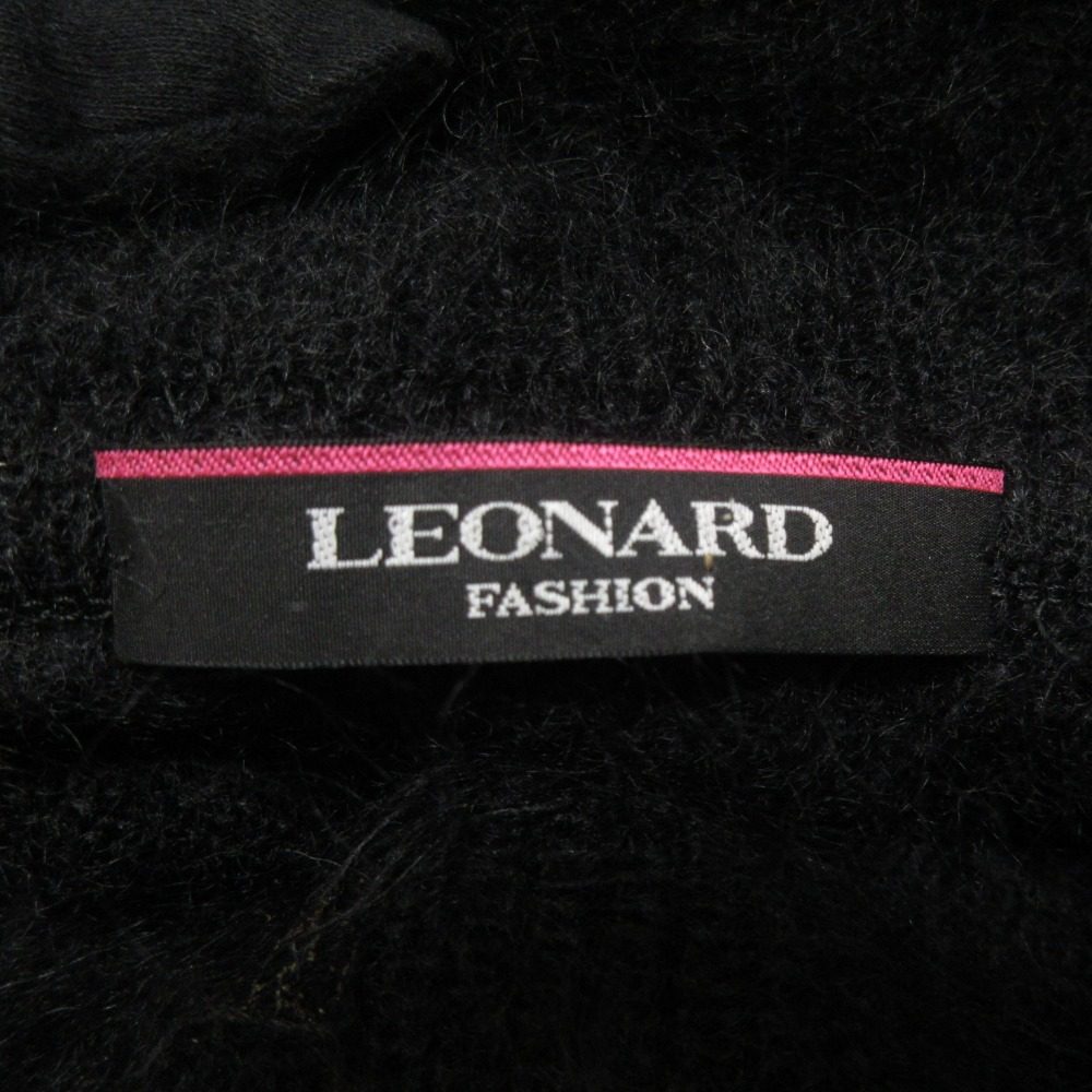 LEONARD チェーン プリント ニット ドッキング ドレス