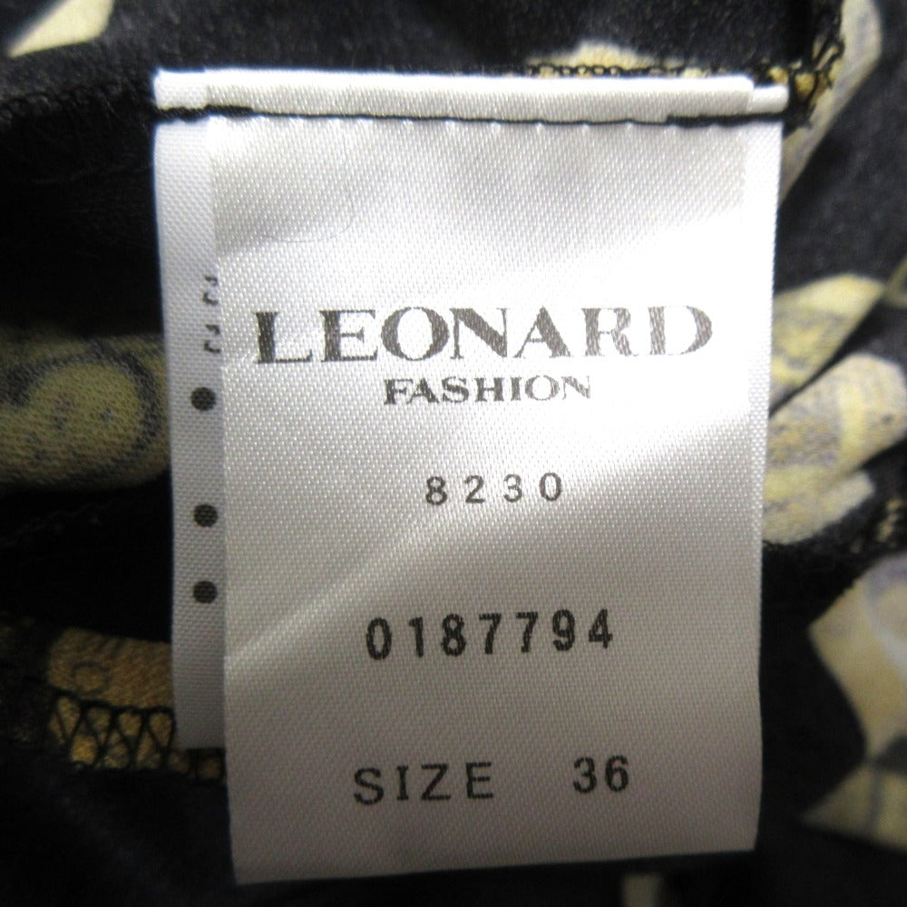 LEONARD チェーン プリント ニット ドッキング ドレス