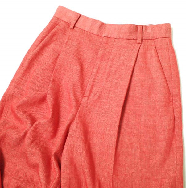 オックスフォード タック パンツ 34 レッド テーパード
