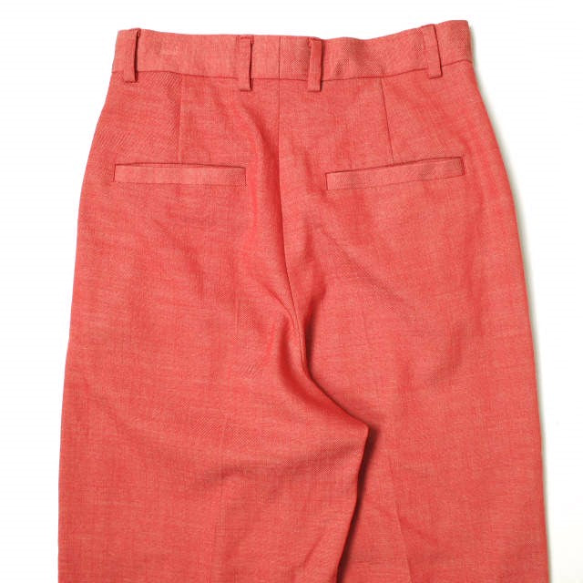 オックスフォード タック パンツ 34 レッド テーパード