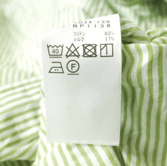 BEAMS PLUS コットン シルク ストライプ シャツ M