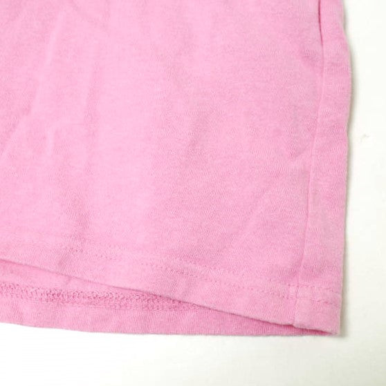 コットン Uネック ノースリーブ Tシャツ ピンク