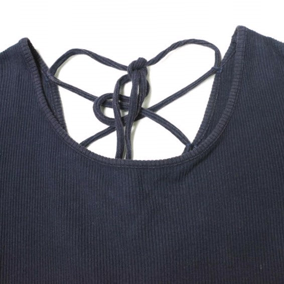R JUBILEE バック レースアップ Tシャツ ネイビー M