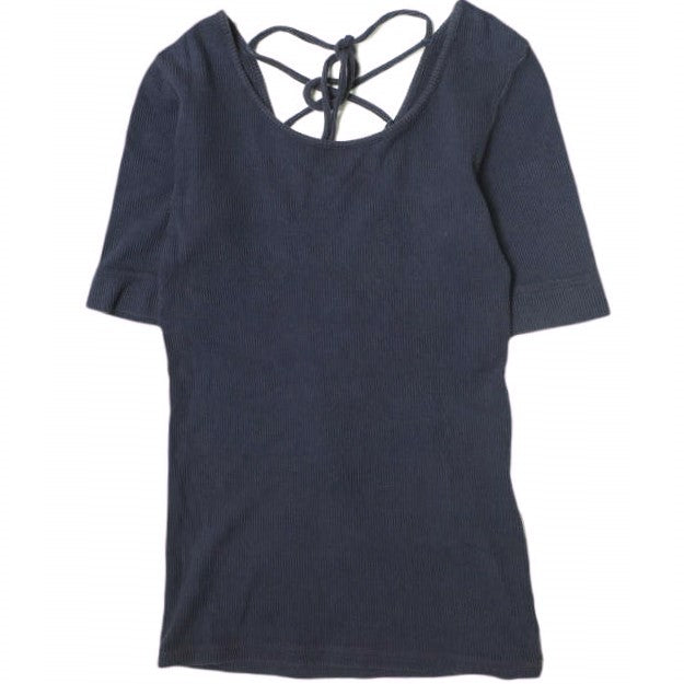 R JUBILEE バック レースアップ Tシャツ ネイビー M