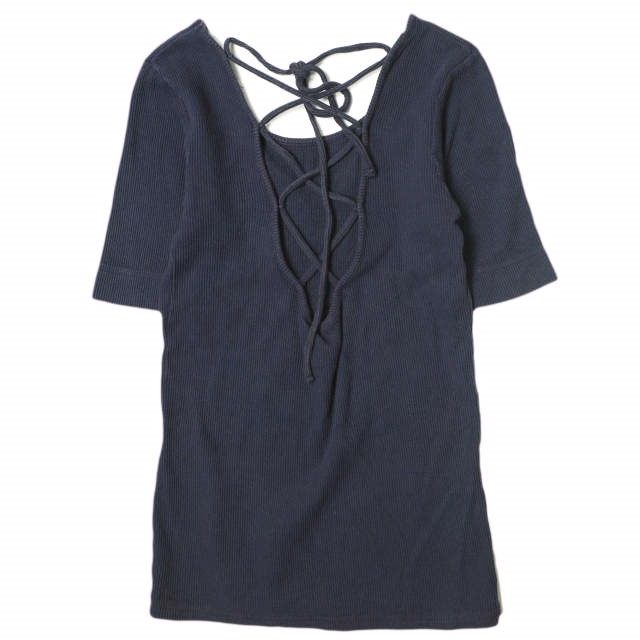 アールジュビリー Back Lace-Up オーガニックコットンTシャツ