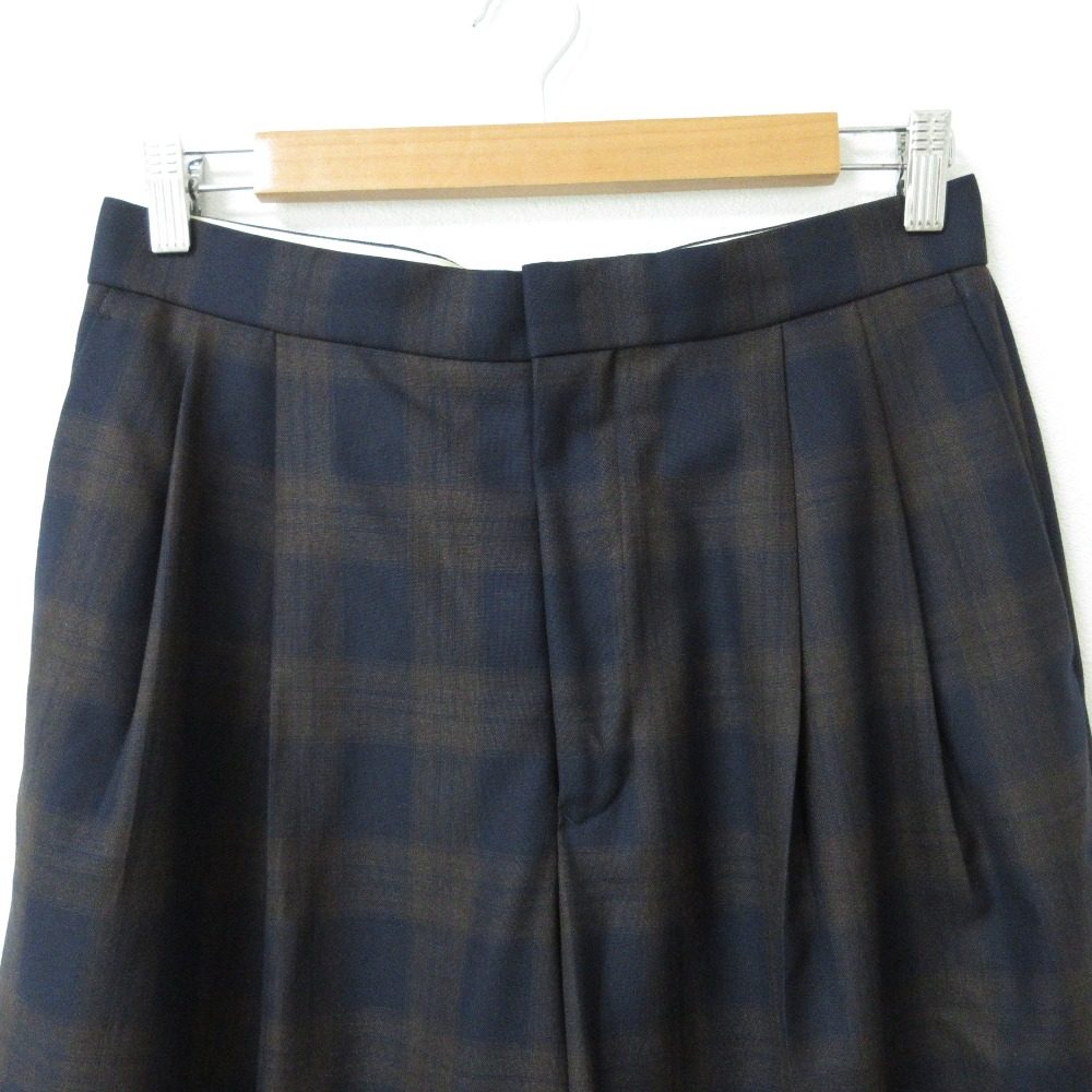 Drawer チェック ワイド パンツ