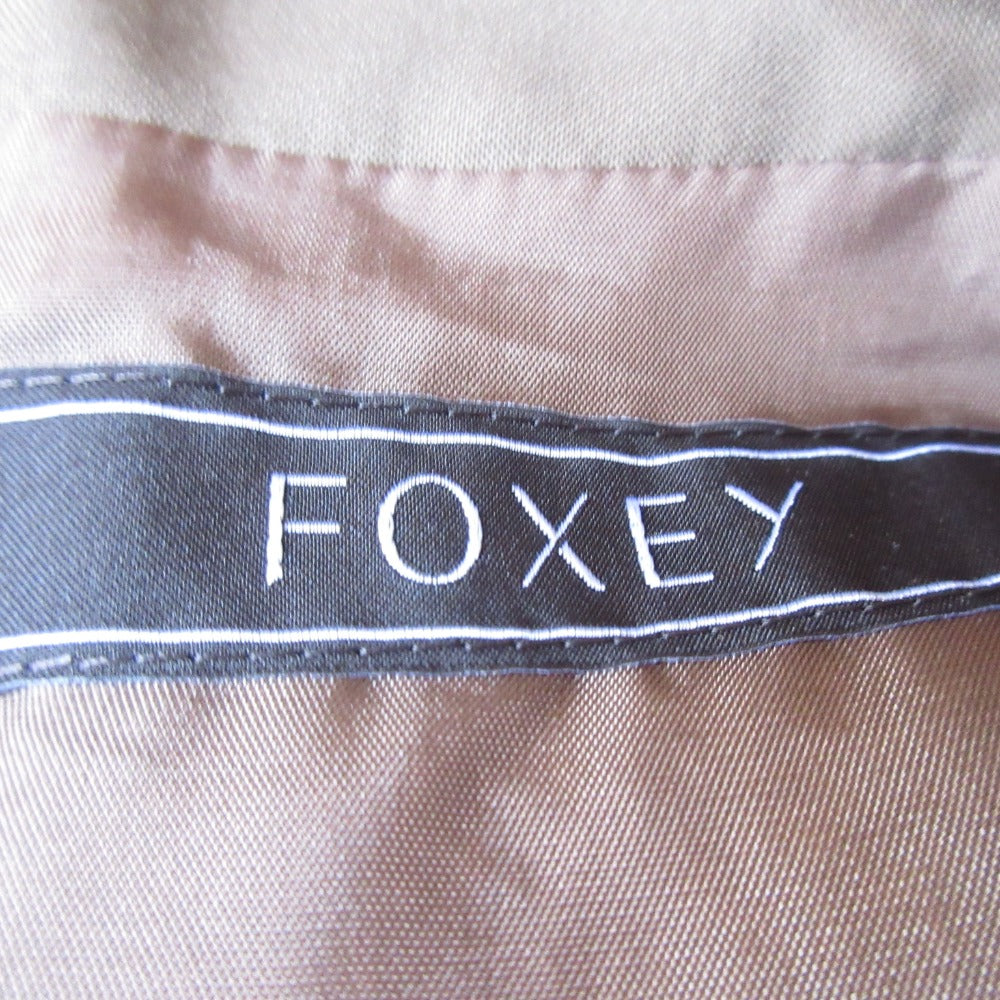 FOXEY ツイード トラペーズ シルク ウール スカート