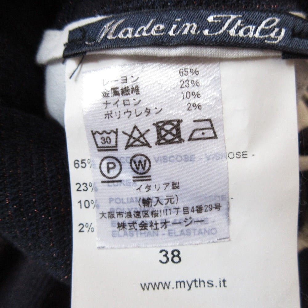 MYTHS シャドウ チェック ストレッチ ワイド パンツ