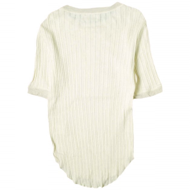 BEAMS BOY ジャカード リブ クルー 半袖 Tシャツ