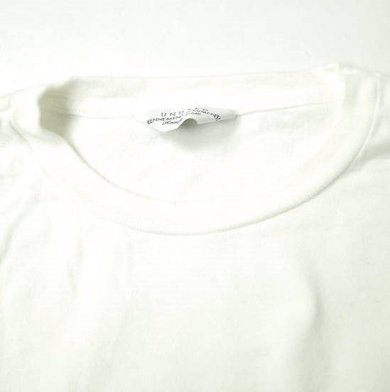 UNUSED パネル ボーダー 長袖 Tシャツ コットン トップ
