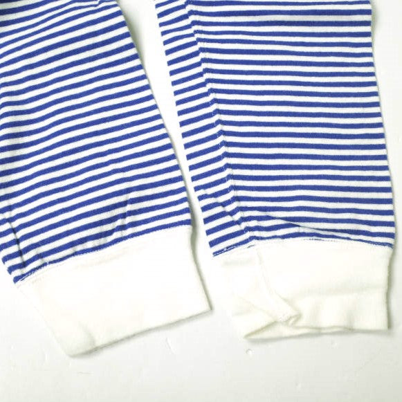 UNUSED パネル ボーダー 長袖 Tシャツ コットン トップ