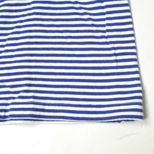 UNUSED パネル ボーダー 長袖 Tシャツ コットン トップ