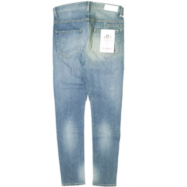 イージーンズ PAINT STRETCH SLIM 綿混 デニムパンツ