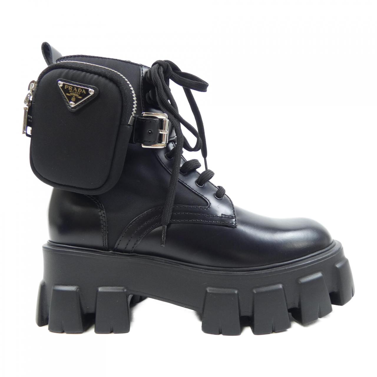 プラダ 1T255M RE-NYLON レザー ブーツ