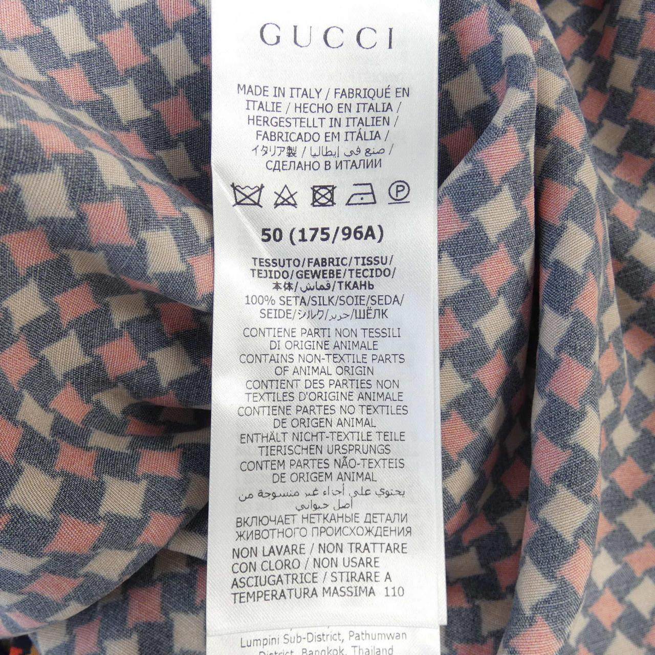 グッチ シルク半袖シャツ