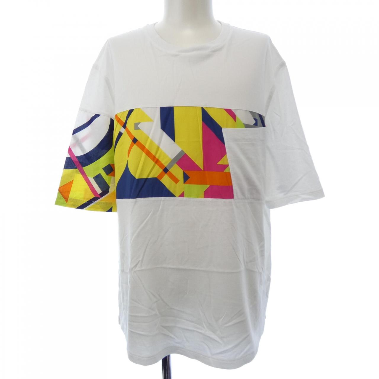 エルメス プリントストライプポケット Tシャツ