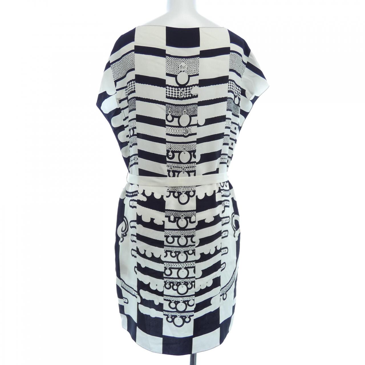 エルメス LE TRESOR DE MEDOR RAYURE シルクワンピース