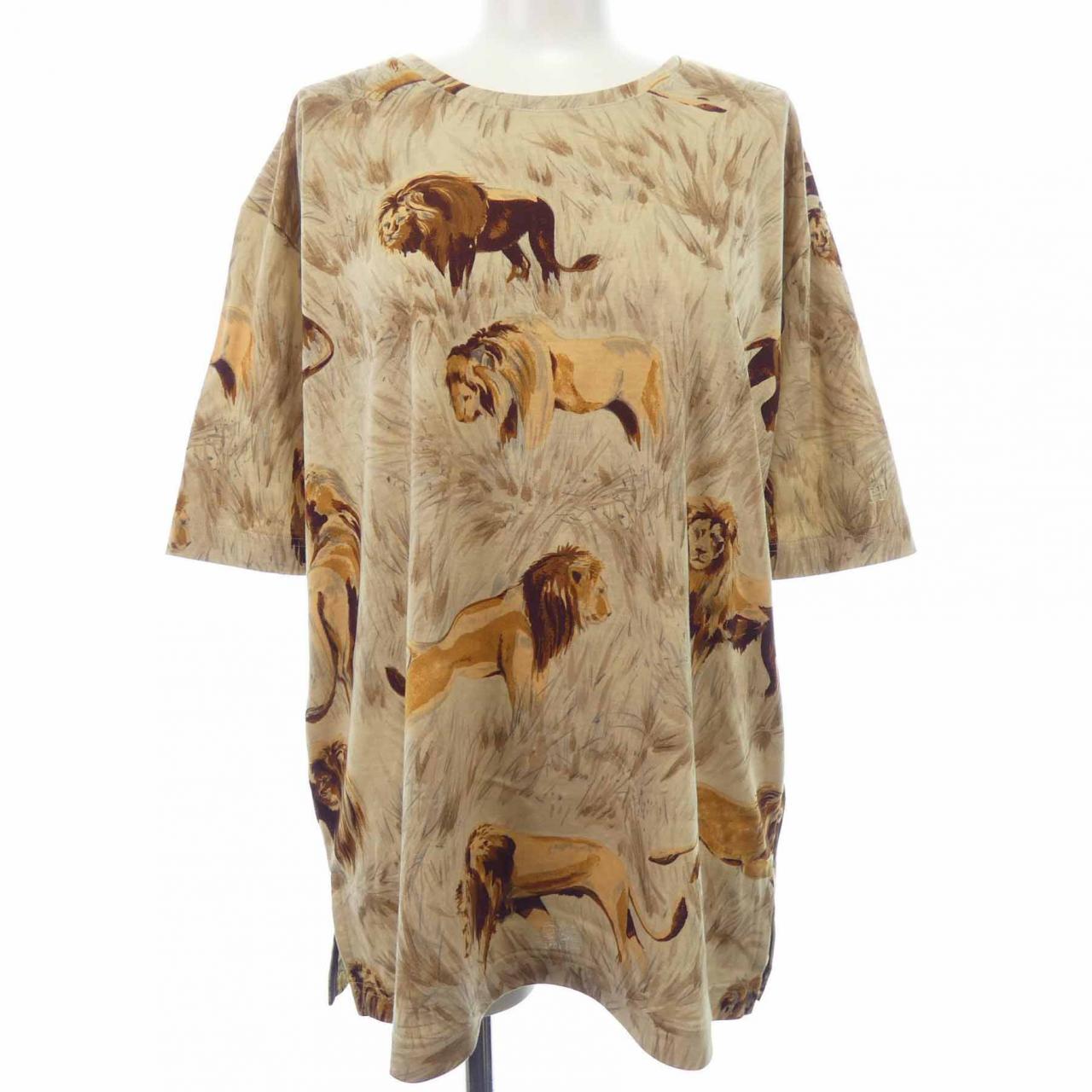 エルメス LIONS DANS LA SAVANE コットンTシャツ