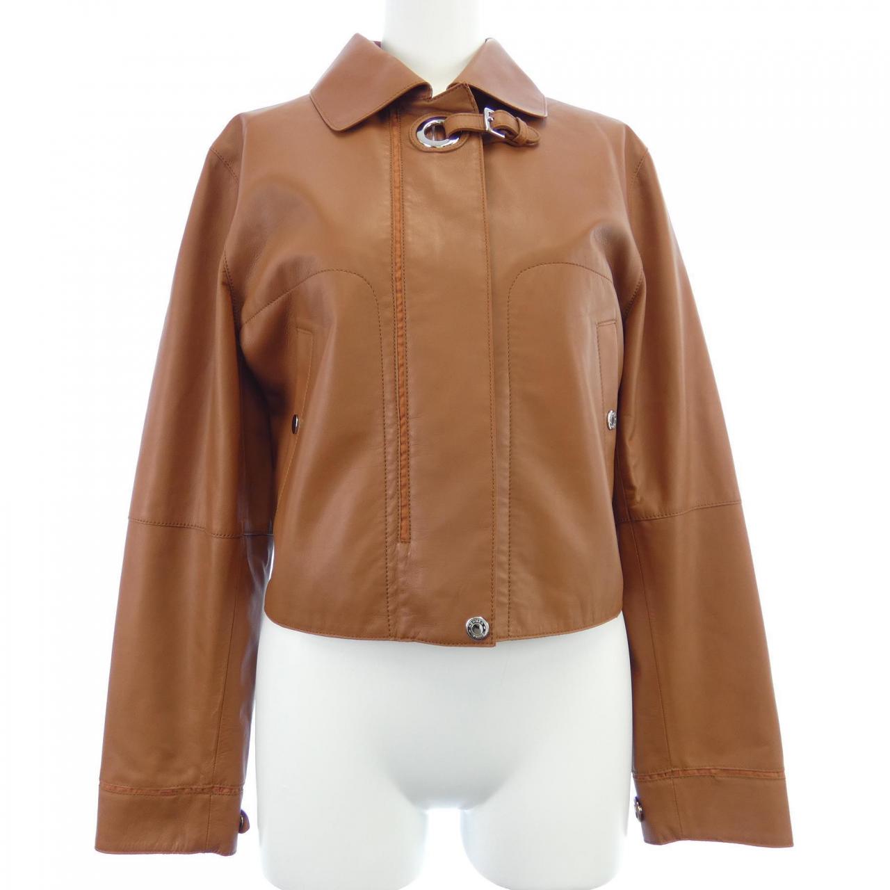 エルメス クルードセル レザージャケット