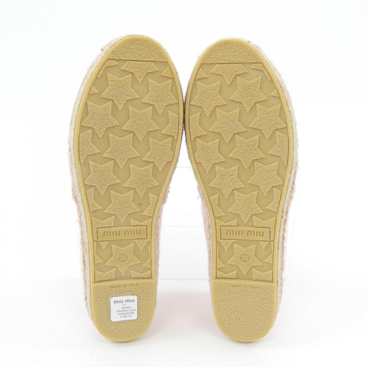 ミュウミュウ ESPADRILLAS SPUGNA LOGO エスパドリーユ