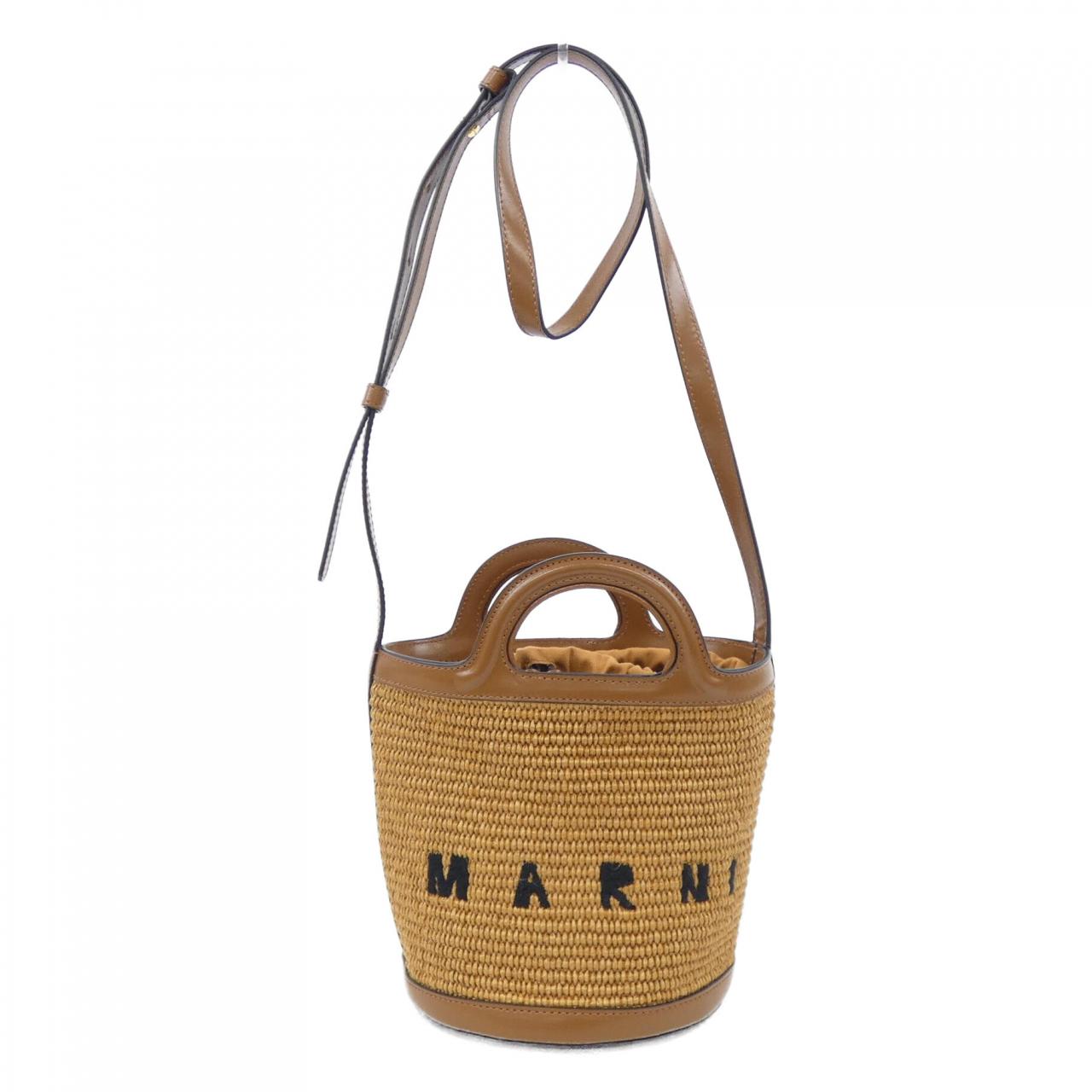 マルニ TROPICALIA BASKET コットン ナイロン カーフレザー バッグ