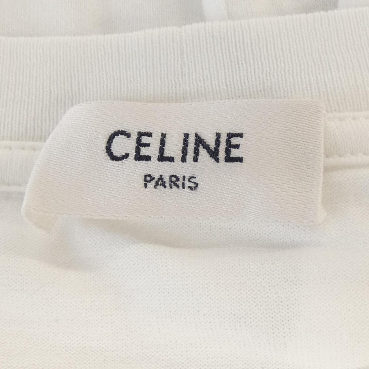 セリーヌ CELINEプリント コットンクロップドTシャツ