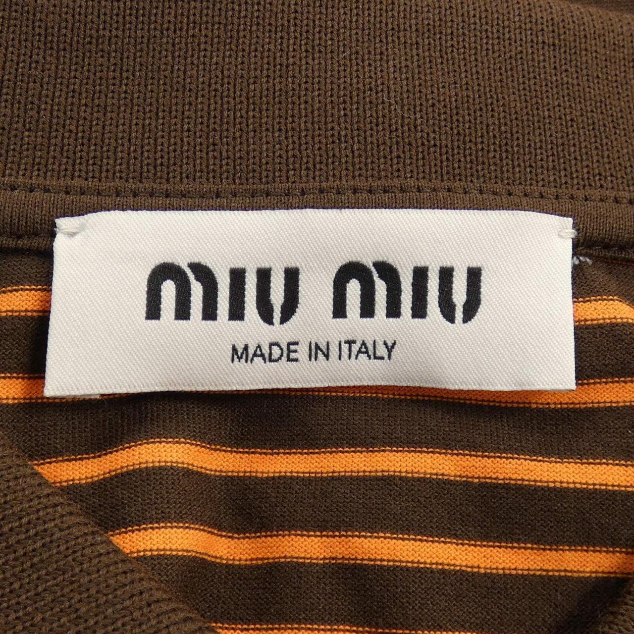 ミュウミュウ MIU MIUロゴ コットンポロシャツ