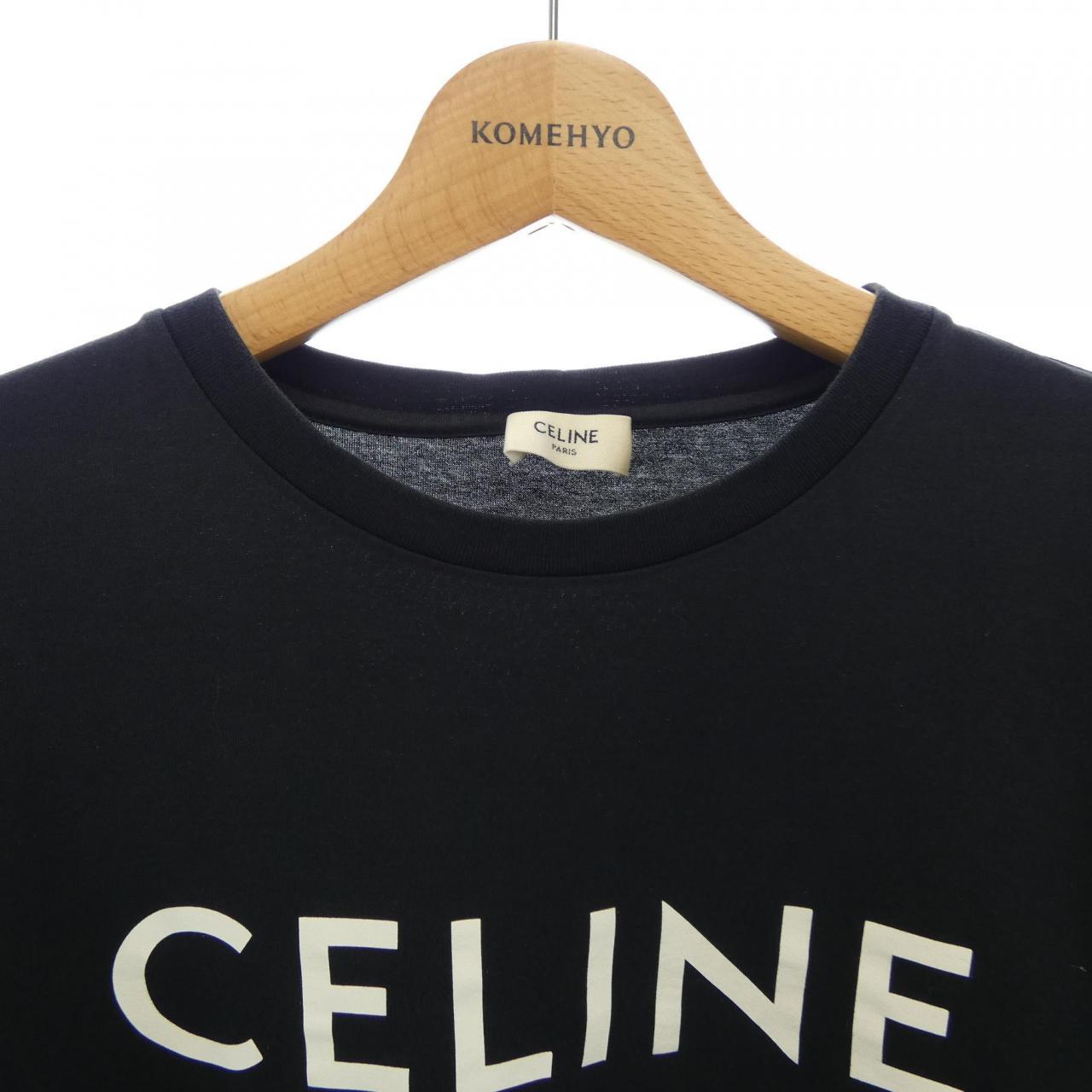 セリーヌ クラシックロゴ コットン Tシャツ