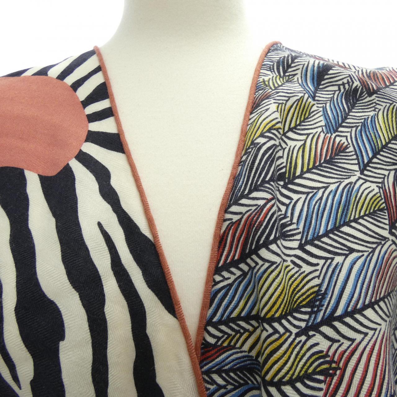エルメス ZEBRA PEGASUS トライアングルジェアン シルクカシミヤショール