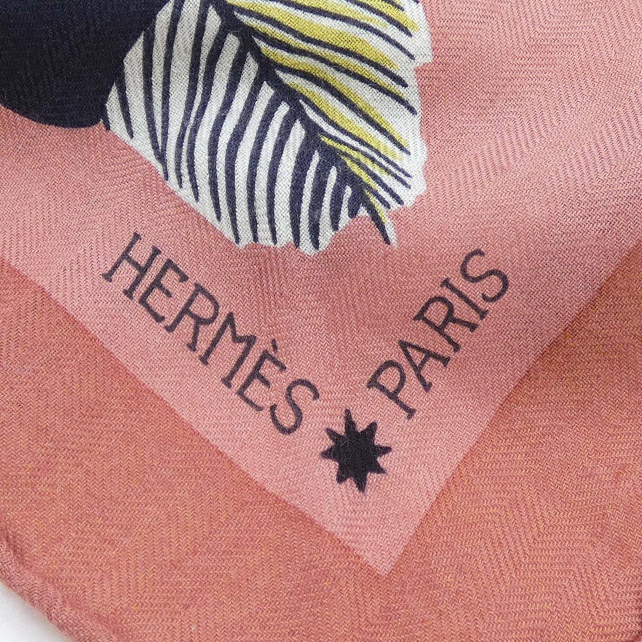 エルメス ZEBRA PEGASUS トライアングルジェアン シルクカシミヤショール