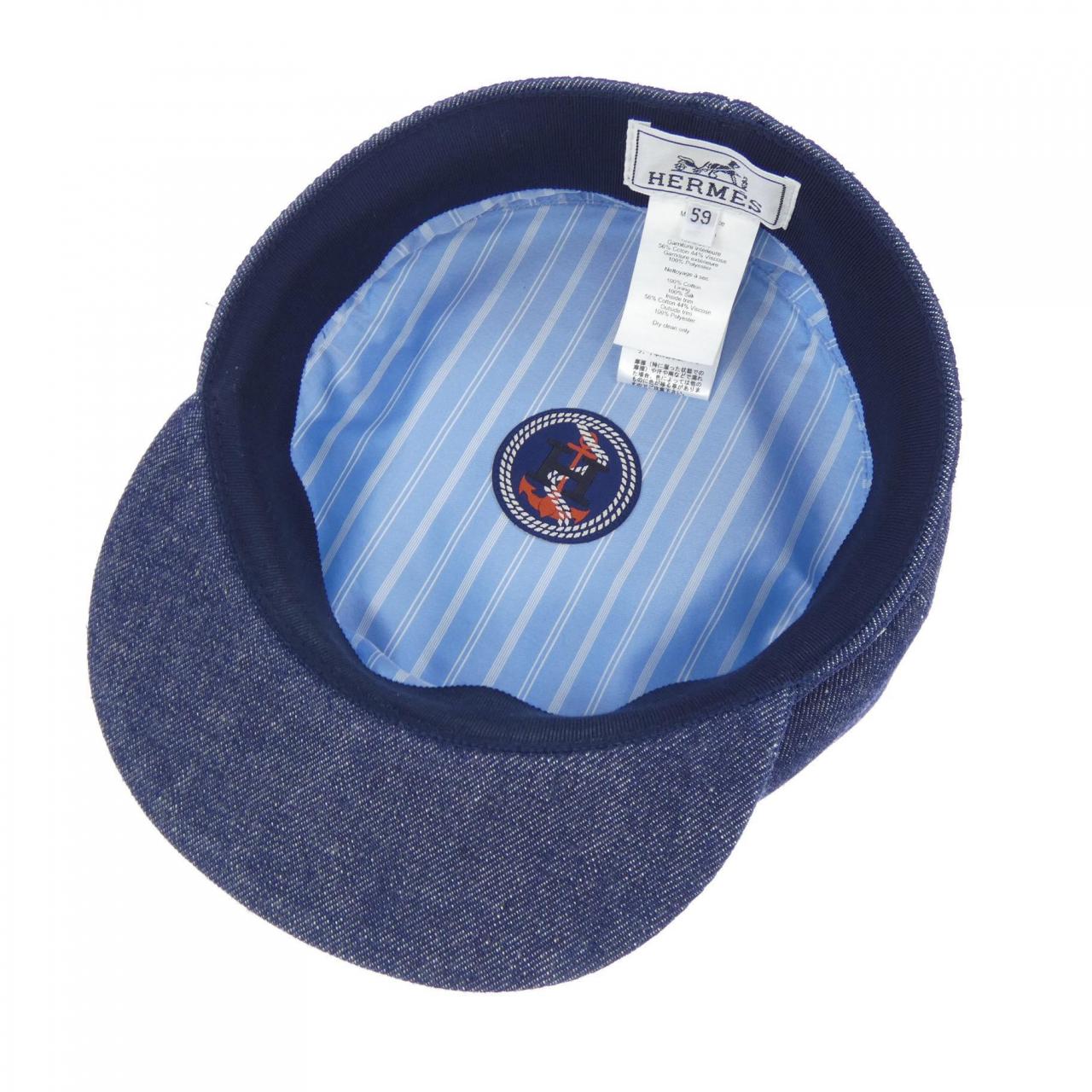 エルメス CABOURG H ANCRE デニムキャップ
