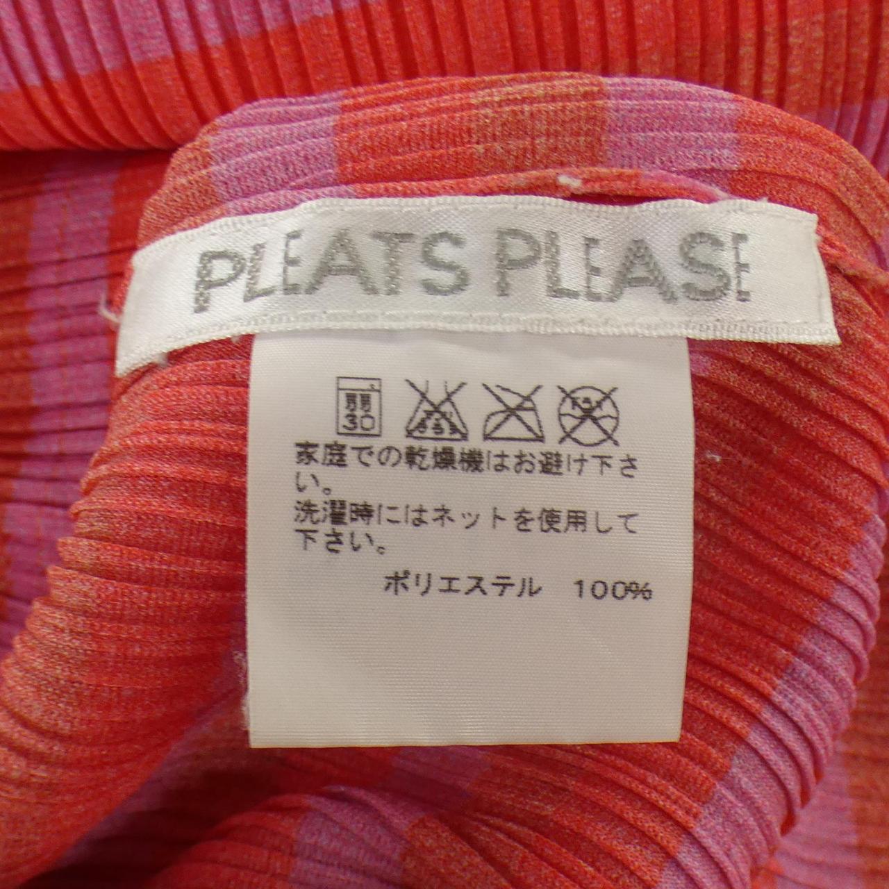 プリーツプリーズ チェックプリーツトップス