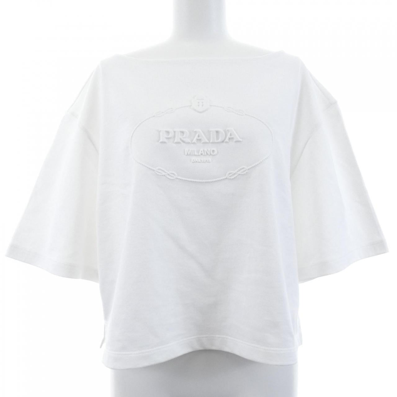 プラダ トライアングルロゴ コットンTシャツ