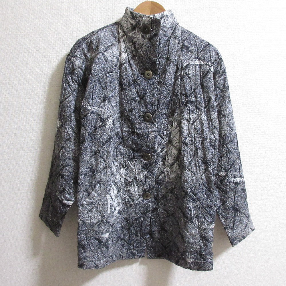 ISSEY MIYAKE 織柄 スタンドカラー ジャケット