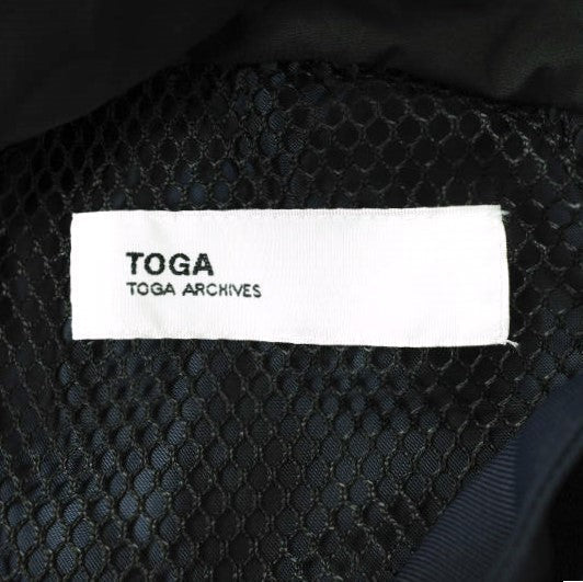 TOGA アセテート フーディ ドレス ネイビー