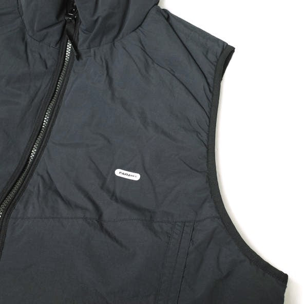 FARAH ナイロン ジップアップ ベスト ブラック L